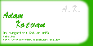 adam kotvan business card