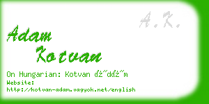 adam kotvan business card